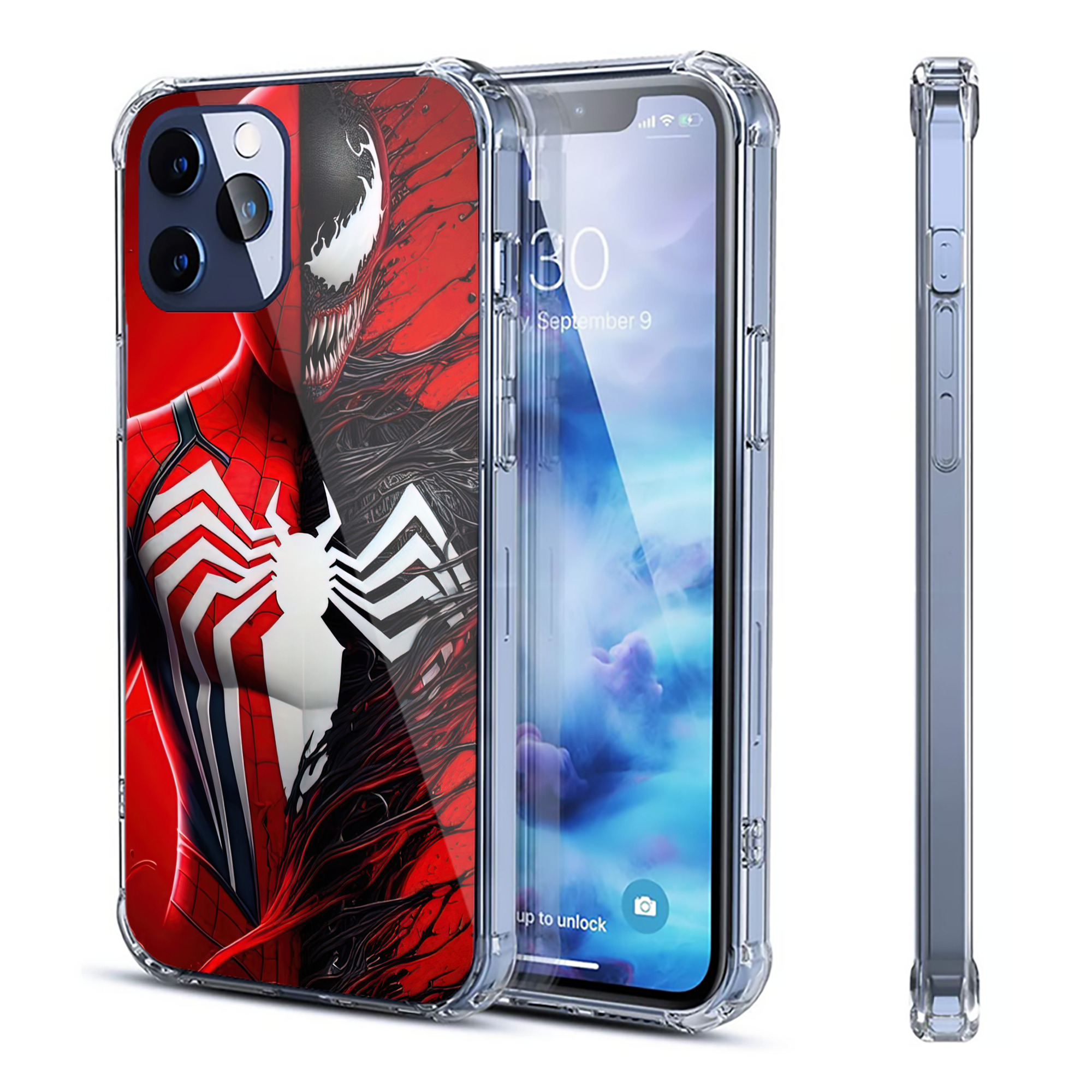 （画像用） Spider Man スパイダーマン 【iPhone 12シリーズ対応】透明スマホケース（クリアソフトケース）